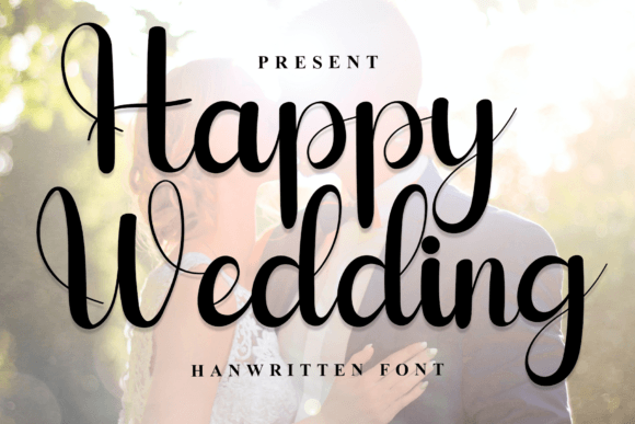 Happy Wedding: Elevating Design with Authentic Handwritten Elegance